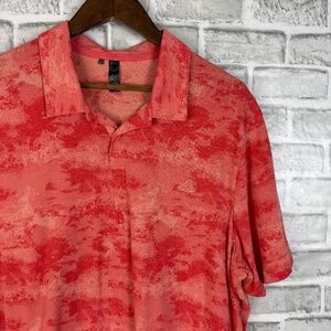 Adidas Light Red Camo Print Performance Golf Polo Mens 2XL Polyester Stretch